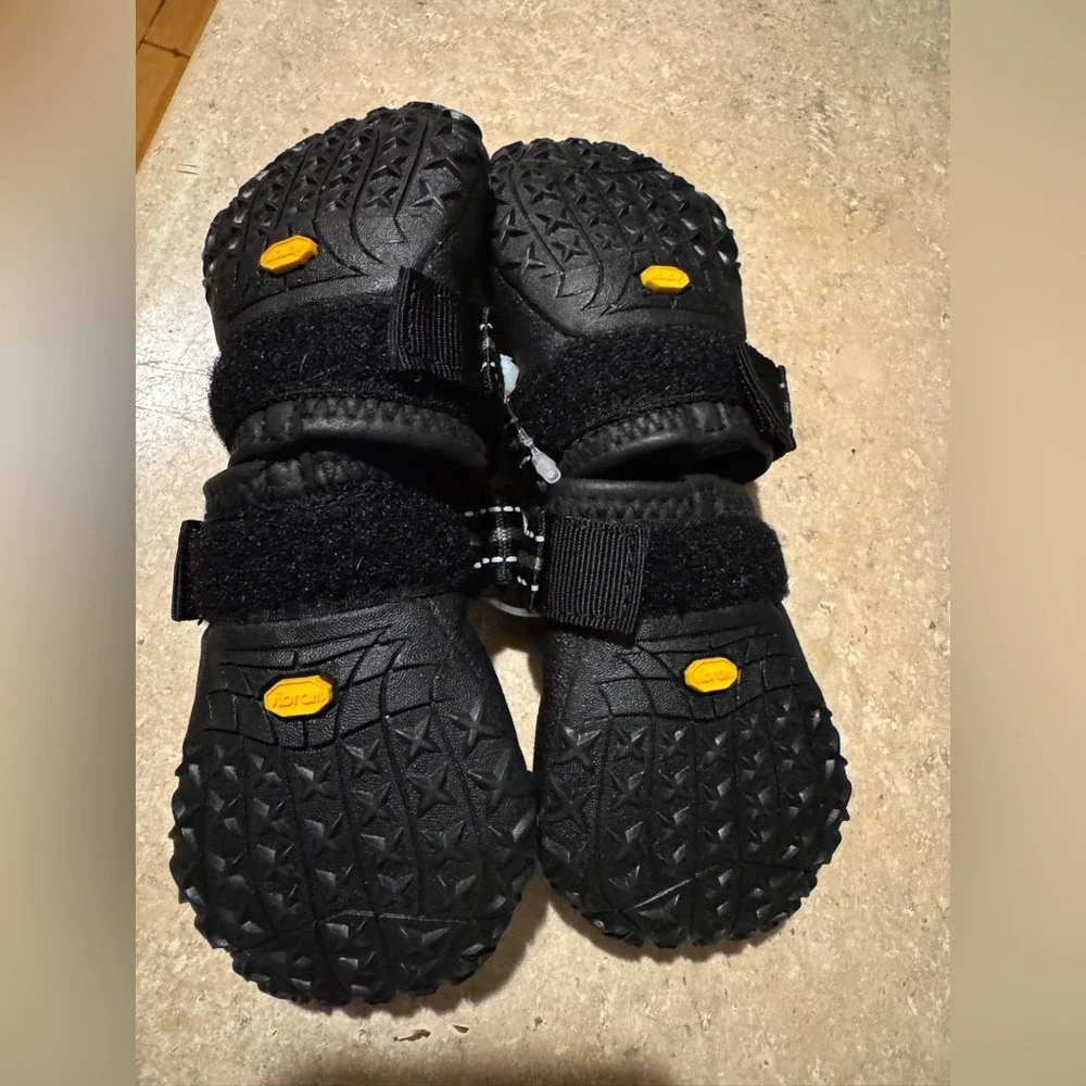 RuffWear Black Dog Boots with Yellow Accents Size Small
